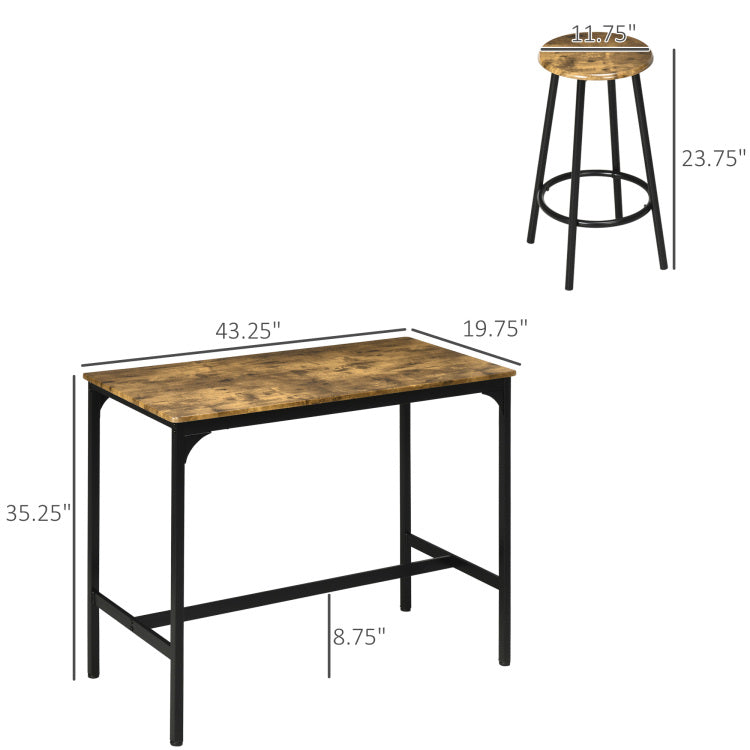 Table With Stools,Kitchen Table 4 Chairs,5 Piece Counter Height Bar Table And Chairs Set