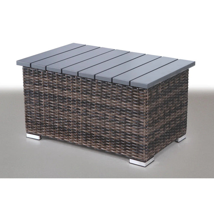 Fully Assembled 4 Person Wicker Patio Set With Cushions