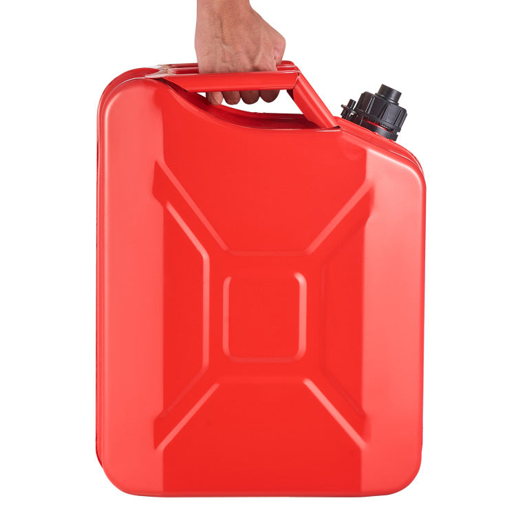 Metal Fuel Container, 5.3 Gallon, Fuel Jerry Can With Spout And Comfort Handle, 6 L Min Max Flow Rate, Leakproof & Corrosion Resistant Metal Gas Tank Most Cars Motorcycle Atv Utv, Red