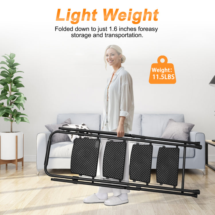 Four Step Ladder, Lightweight Folding Four Step Stool, Wide Anti Slip Pedal And Safety Handle, Sturdy Steel Ladder, Multi Purpose Step Ladder, Suitable For Home, Kitchen, And Office Elevators