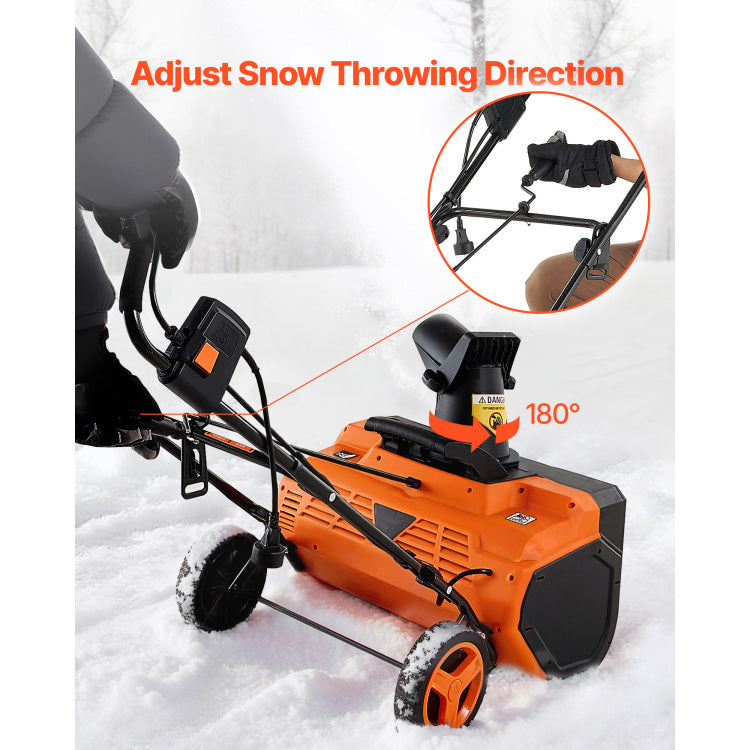 Electric Snow Blower, 23 Inch 15A Corded Snow Thrower With Dual Led Headlights & 180 Rotating Chute, 25Ft Throwing Distance, 12" Depth Clearing, Walk Behind Snowblower For Driveway Sidewalk