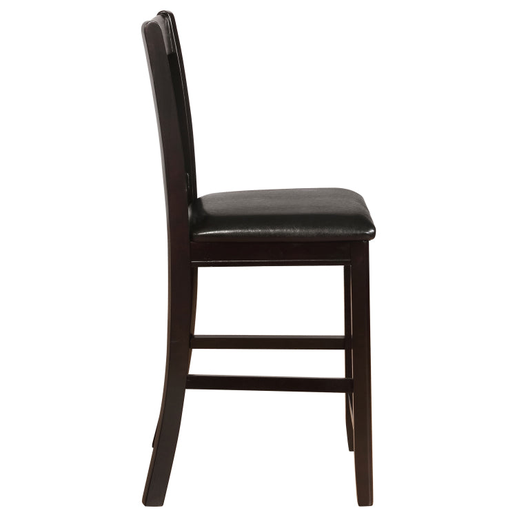 Black And Espresso Lattice Back Counter Height Stools Set Of 2