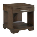 Modern Design End Table Espresso Finish Dovetail Drawer Open Shelf Contemporary Living Room Wooden Furniture 1Pc