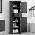 Tall Bathroom Storage Cabinet, Freestanding Storage Cabinet With Drawer And Adjustable Shelf, Mdf Board With Painted Finish, Black Old Sku:Wf312727Aab