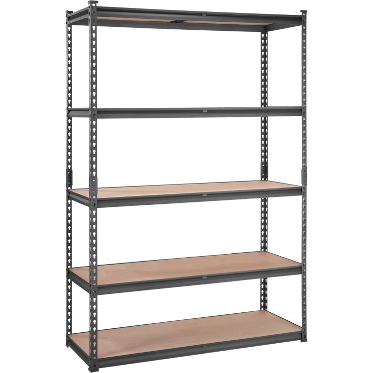 Storage Shelving Unit, 5 Tier Adjustable, 2000 Lbs Capacity, Heavy Duty Garage Shelves Metal Organizer Utility Rack, Black, 18" D X 48" W X 72" H For Kitchen Pantry Basement Bathroom Laundry
