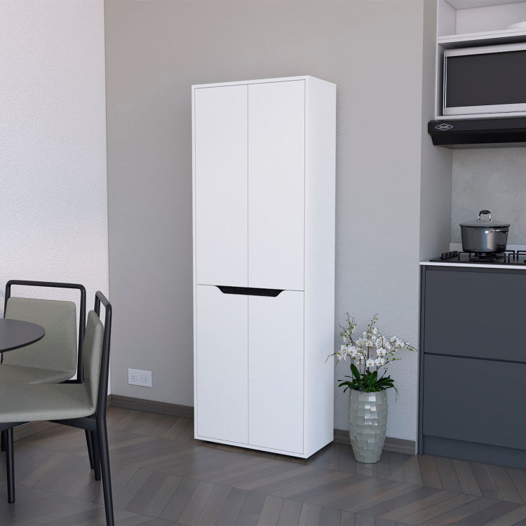 Keyser Multistorage Kitchen Pantry With 5 Shelves And 4 Doors, White Black