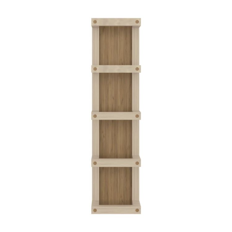 Arlington 5 Tier Wall Towel Rack, Vertical Storage Organizer For Bathroom Towels And Accessories, Natural Oak