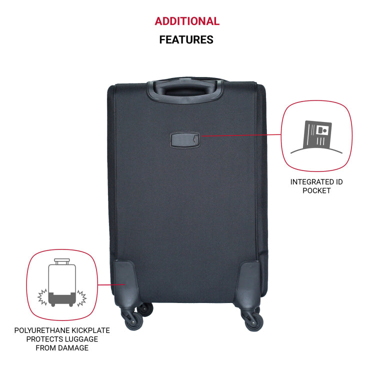 20 24 Two Piece Suitcase Suitcase Set Oxford Trolley Case Without Password Lock Universal Wheel Black
