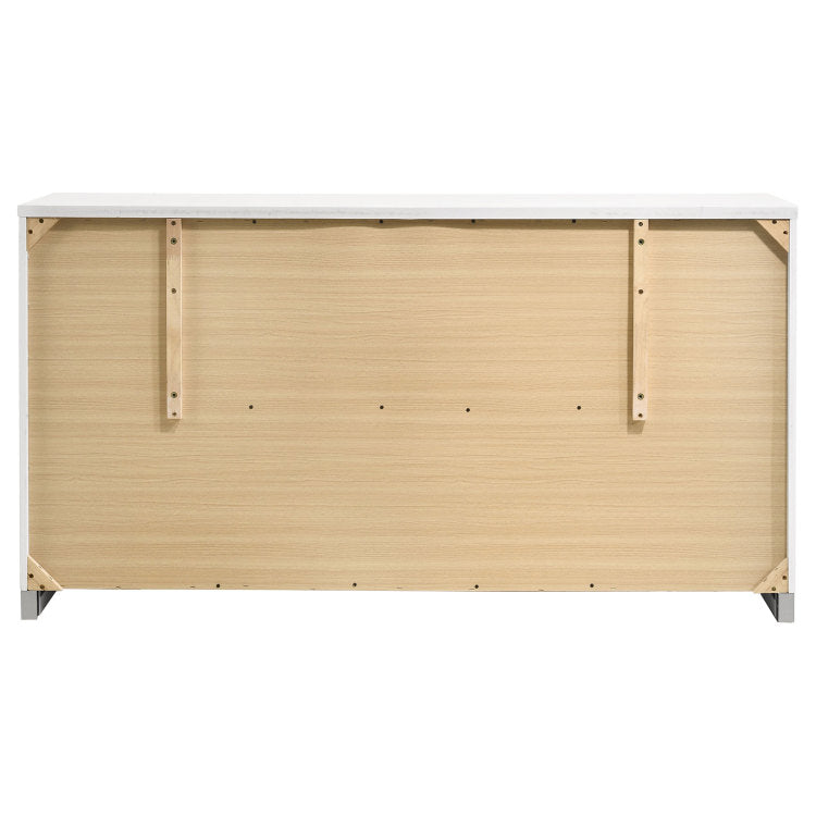 Dulcey White High Gloss 6 Drawer Dresser