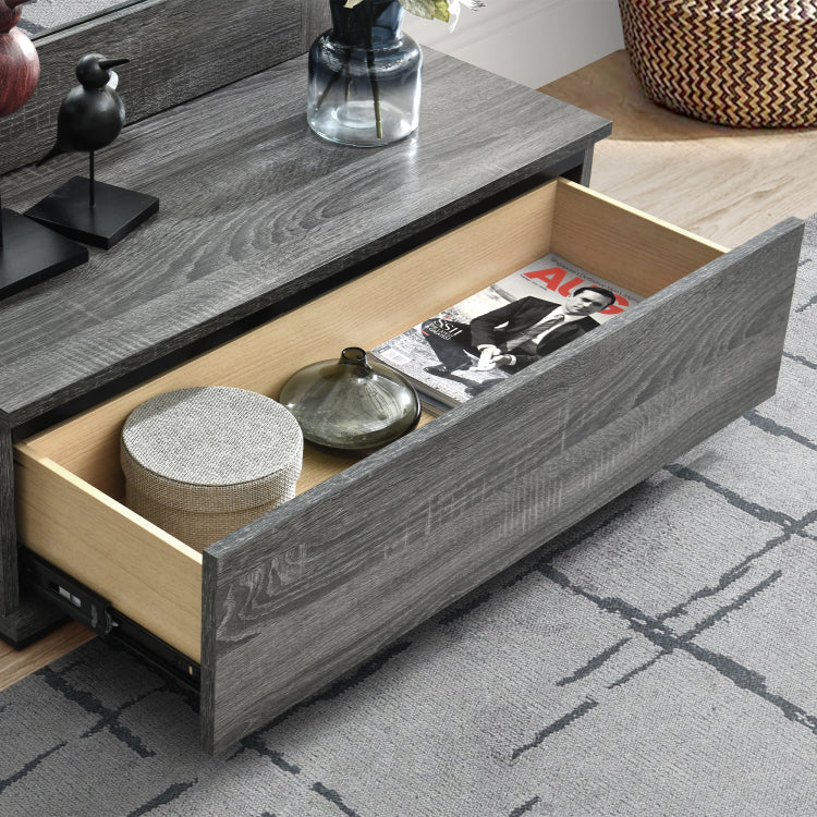 Lorena Grey Tall Mirror With Drawer And Speakers