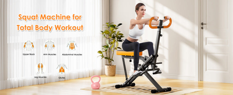 Squat Machine For Home Gym, Squat Rowing Machine With Adjustable Resistance And Optional Full Motion, Squat Assist Trainer For Glutes
