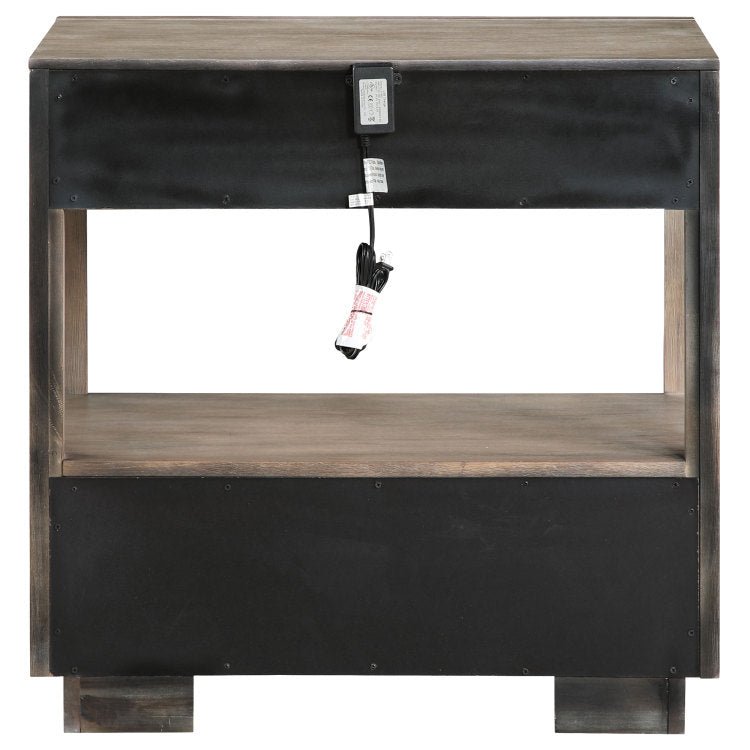 Prescott Taupe Oak 2 Drawers Nightstand