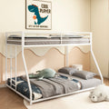 Same As B083P160614 Adam Sturdy Twin Over Full Bunk Bed Metal White For Kids And Adult, Low Profile And Easy Climbing With Stable Ladder
