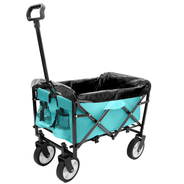 Minimeetall Multi Use Bag,Collapsible Foldable Wagon Cart Beach Wagon Heavy Duty Utility Cart Utility Wagon Grocery Cart For For Camping 3Pcs Plastic Liner Bag Cover , Blue