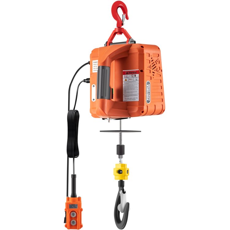 3 In 1 Electric Hoist Winch, 1100Lbs Portable Electric Winch, 1500W 110V Power Winch Crane, 25Ft Lifting Height, W Wire And Wireless Remote Control, Overload Protection For Lifting Towing