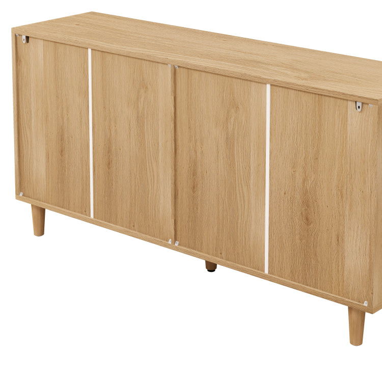 59.06"6 Drawers Rattan Storage Cabinet Rattan Drawer With White Drawer Slides,For Bedroom,Living Room,Natural