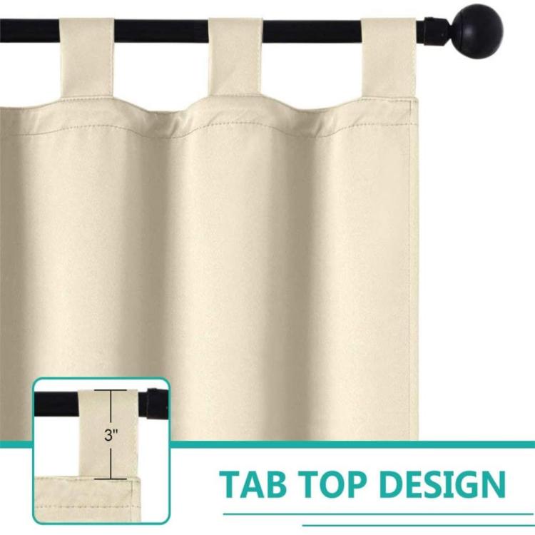 1 Pack Blackout Waterproof Indoor Outdoor Tab Top Curtain Panel