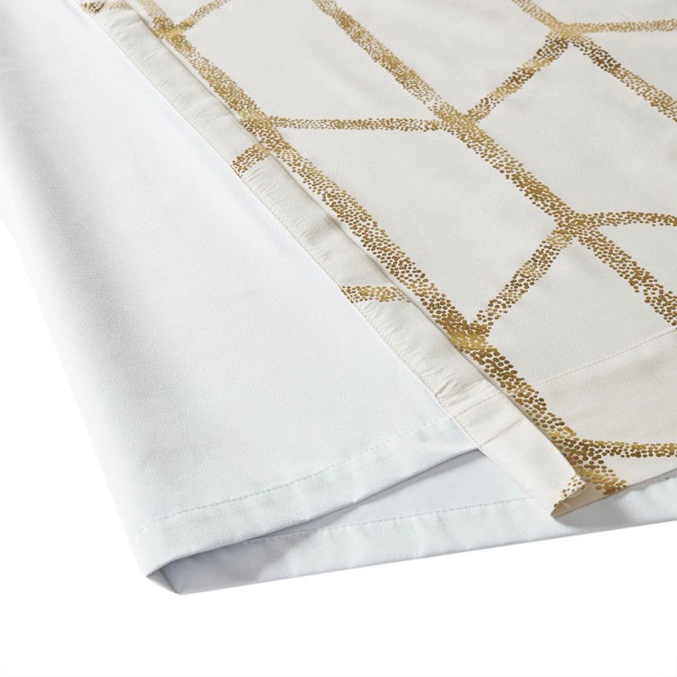 Total Blackout Metallic Print Grommet Top Curtain Panel Only 1 Pc Panel