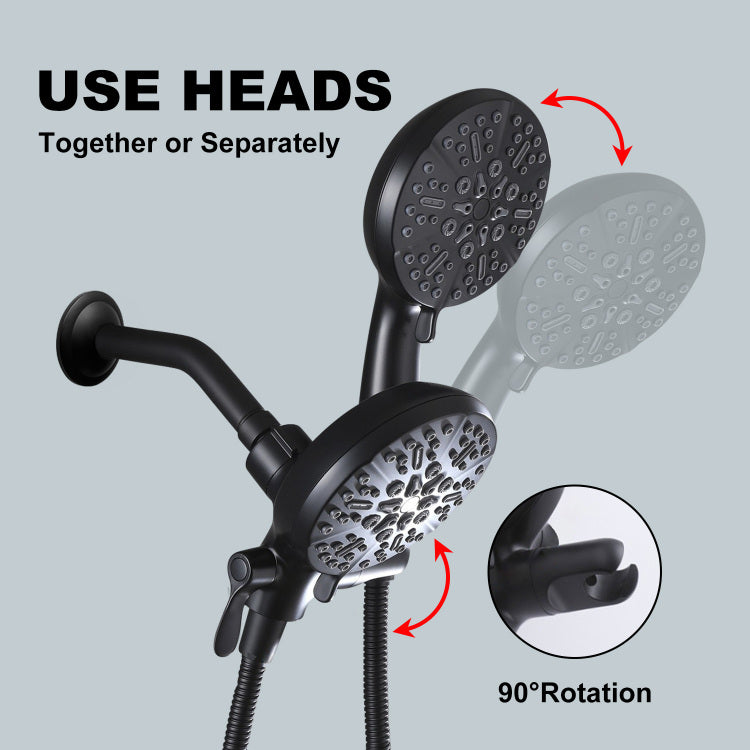 High Pressure 3 Way Rainfall Combo, Luxurious Rain Showerhead And Hand Held Shower Separately Or Together, Comes With Shower Hose, Shower Arm