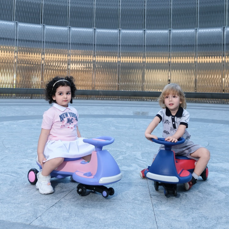 Kids Electric Ride On Car 12V Electric Wiggle Car , Led Lights , Music,Anti Rollover For Boys And Girls Ages 3 Indoor Outdoor