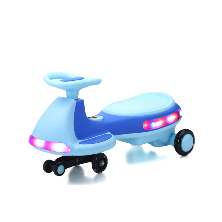 Electric Wiggle Car, Fully Illuminated, With Enlarged Flashing And Silent Wheels, 12V7 Battery, Dual Drive 550 Motor, And Bluetooth Gliding And Electric Two In One