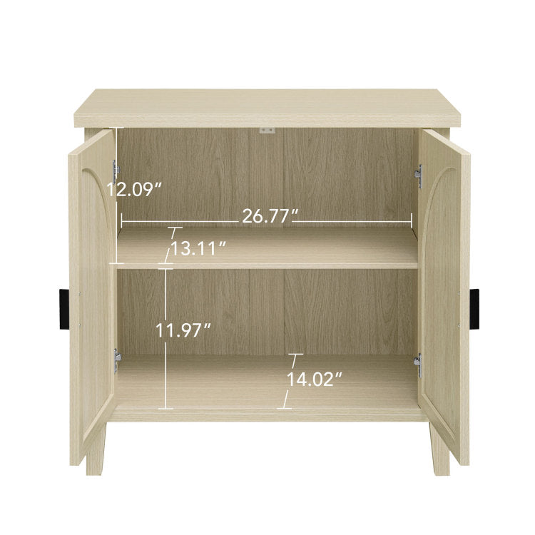 Rattan 2 Door Cabinet, Suitable For Bedroom, Living Room, Study