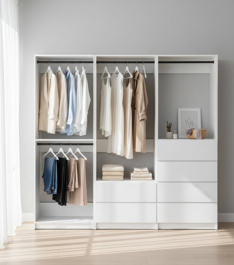 Prosper White Freestanding Walk In Wood Closet System