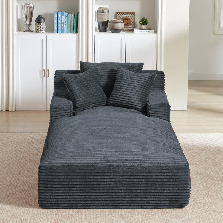 Oversized Chaise Lounge Chair Indoor, Corduroy Upholstered Modern Sofa Couch,No Assembly Required,Comfy Sleeper Sofa For Living Room,Office
