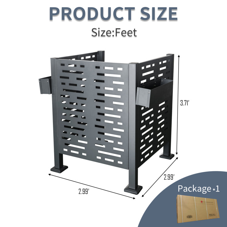 3Ftx3Ft Air Conditioner Fence For Outdoor Units,Metal Privacy Fence Cover, Perfect To Conceal Air Conditioning Units