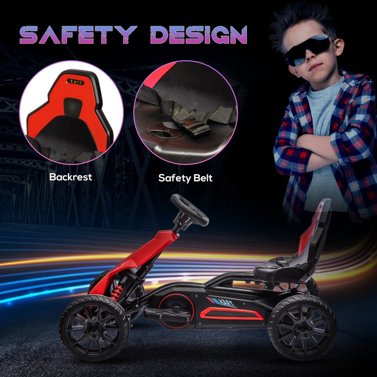 Aosom 12V Electric Go Kart For Kids, Outdoor Ride On Toy With Forward Backward Drive & Adjustable Speed, Gift For Child 3 8 Years Old, Red
