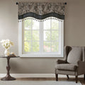 Jacquard Window Rod Pocket Valance With Beads Black 50X18"