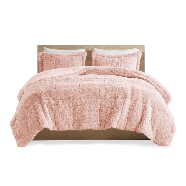 Twin Twin Xl Shaggy Long Fur Comforter Mini Set