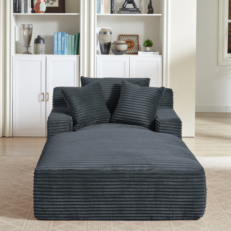 Oversized Chaise Lounge Chair Indoor, Corduroy Upholstered Modern Sofa Couch,No Assembly Required,Comfy Sleeper Sofa For Living Room,Office