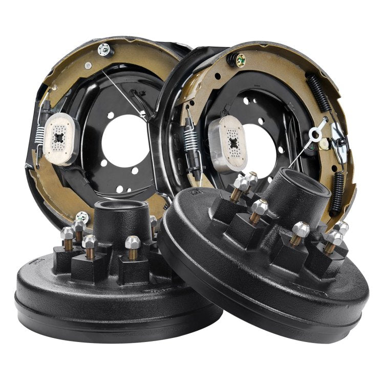Trailer Hub Drum Kits 8 On 6.5" B.C. With 12" X 2" Electric Brakes, Self Adjusting Trailer Brake Assembly For 7000 Lbs Axle, 5 Hole Mounting, Backing Plates For Brake System Part Replacement