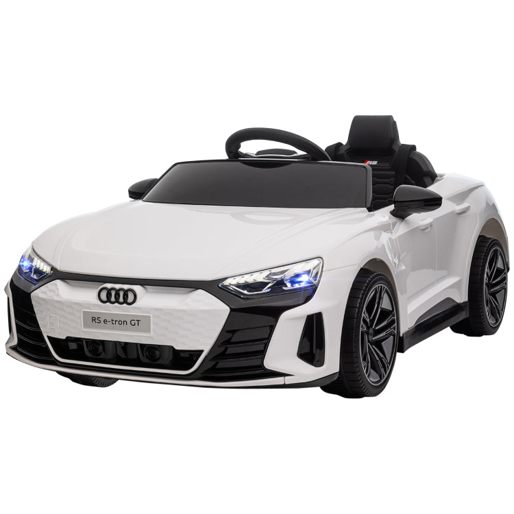 Aosom Kids Ride On Car, 12V Licensed Audi Rs E Tron Gt 3.1 Mph Electric Car For Kids, Ride On Toy For Boys And Girls With Remote Control, 4 Wheels With Suspension, Horn, Music, Lights, White