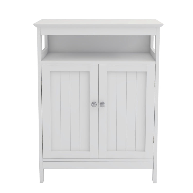 Bathroom Standing Storage With Double Shutter Doors Cabinet White