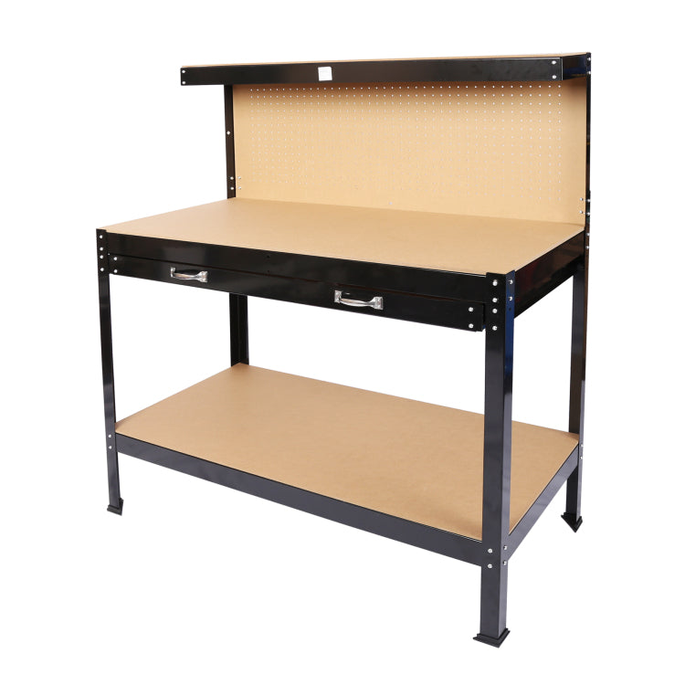 Steel Workbench Tool Storage Work Bench Workshop Tools Table W Drawer And Peg Board 63"