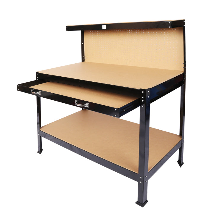 Steel Workbench Tool Storage Work Bench Workshop Tools Table W Drawer And Peg Board 63"
