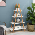 Solid Bamboo Wood Oxford "A" Frame Ladder Display Bookshelf