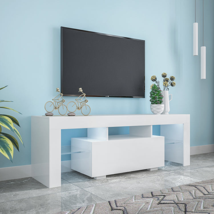 Entertainment Tv Stand, Large Tv Stand Tv Base Stand With Led Light Tv Cabinet