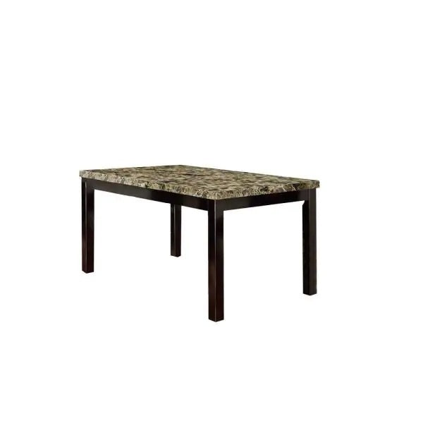 Dining Table Faux Marble Top Birch Veneer Dining Room Furniture 1Pc Table