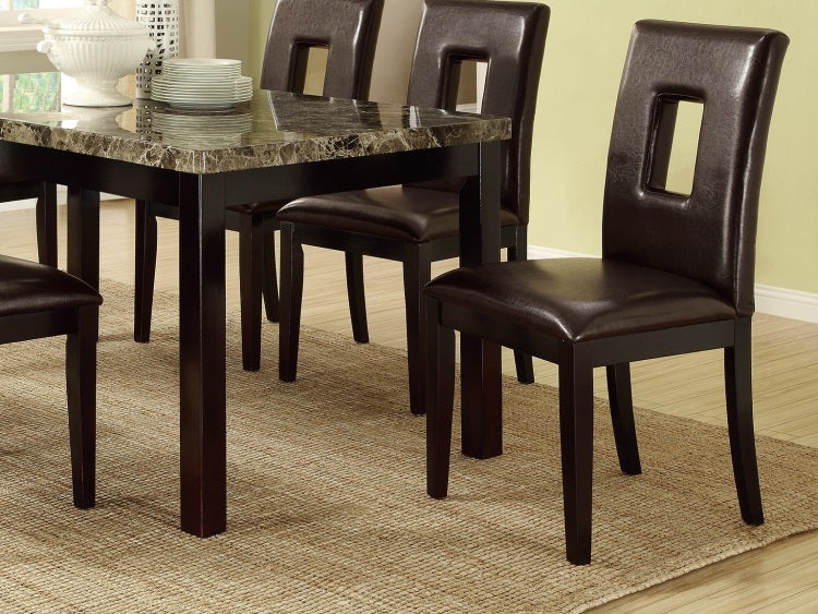 Dining Table Faux Marble Top Birch Veneer Dining Room Furniture 1Pc Table