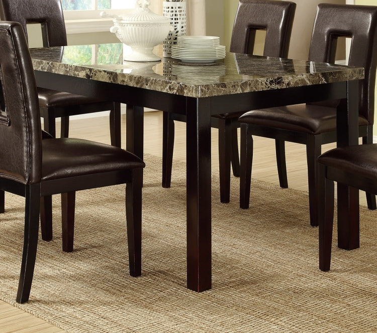 Dining Table Faux Marble Top Birch Veneer Dining Room Furniture 1Pc Table