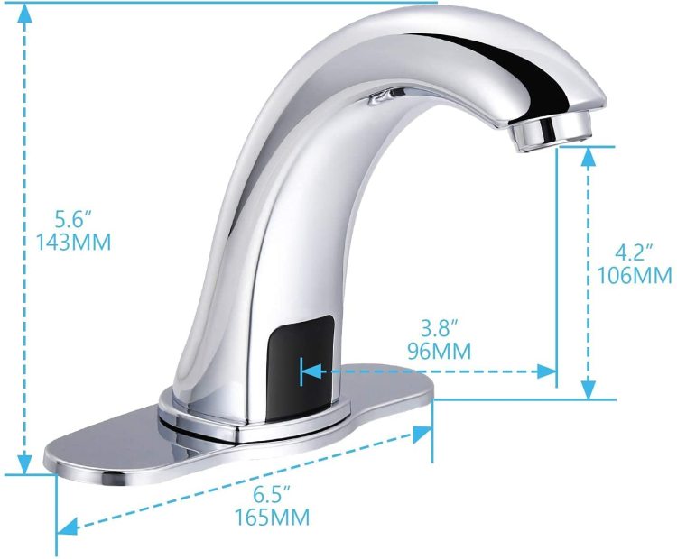 Automatic Sensor Touchless Bathroom Sink Faucet With Deck Plate, Chrome Vanity Faucets, Hands Free Bathroom Water Tap With Cold And Hot Water Mixer