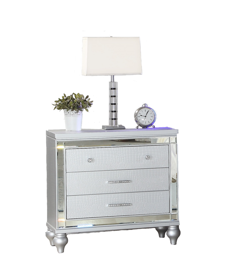 Sterling King 4 Pc Led Bedroom Set Made With Wood In Silver Nj Inventory