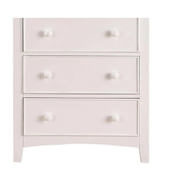Contemporary White 1Pc Chest Of Drawers Plywood Pine Veneer Bedroom Furniture