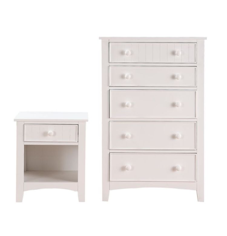Contemporary White 1Pc Chest Of Drawers Plywood Pine Veneer Bedroom Furniture