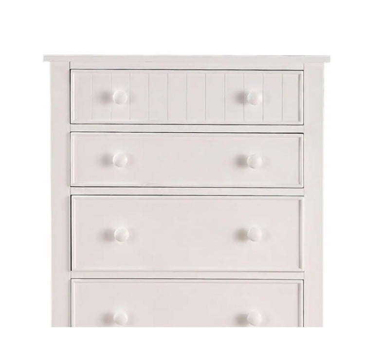 Contemporary White 1Pc Chest Of Drawers Plywood Pine Veneer Bedroom Furniture