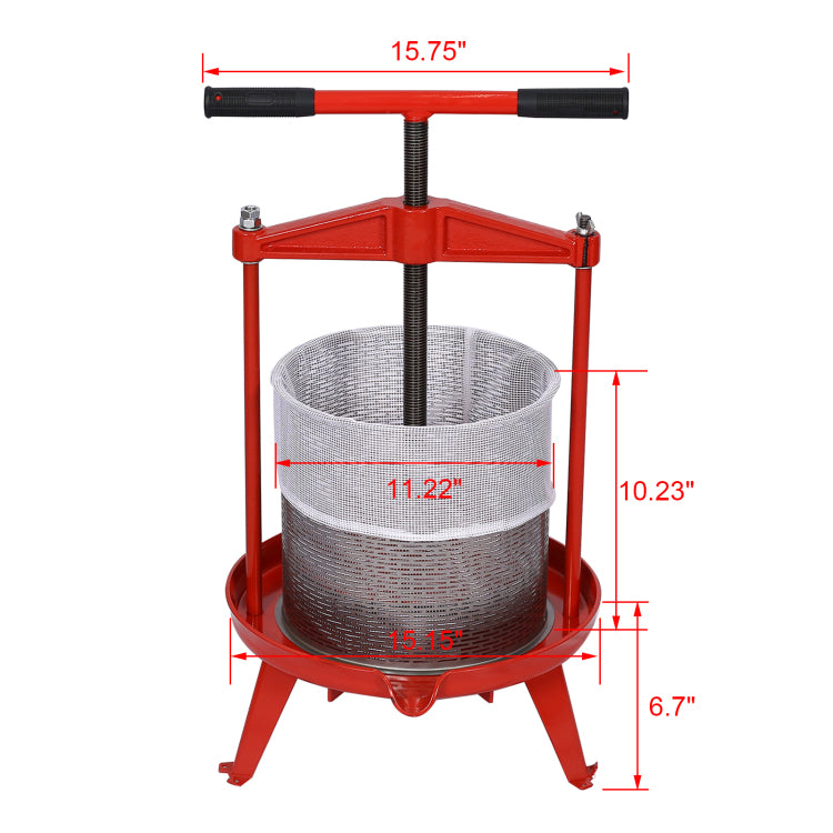 Stainless Steel Fruit And Wine Press 3.69Gallon 14L