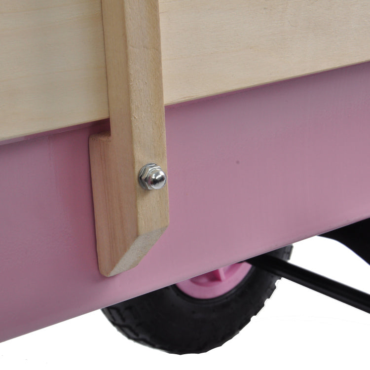 Outdoor Wagon All Terrain Pulling W Wood Railing Air Tires Garden Cart